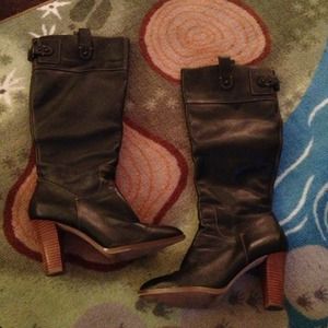 Banana republic black leather boots