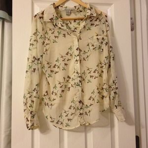 American Rag sheer long sleeve printed