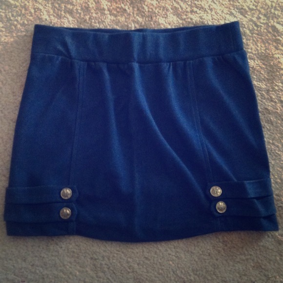 *hold*Nautical denim blue mini skirt.