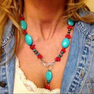 Turquoise , Coral, w/Sterling Silver