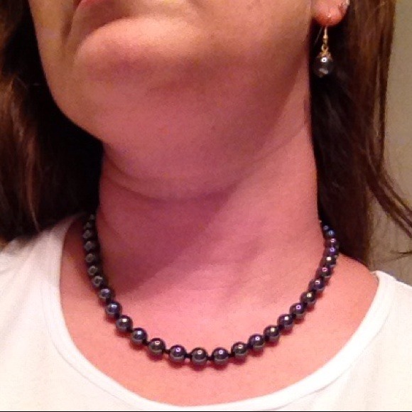 Hematite Bead Necklace and Earring Set