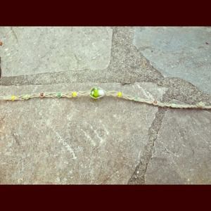 Mushroom hemp ankle bracelet.