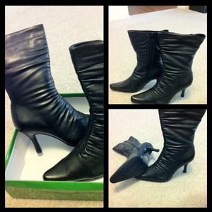REDUCED New Black High Heel Boots Sz10 2 3/4 heel.