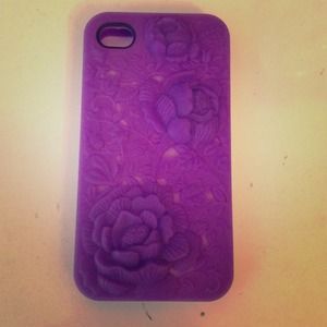 Purple Floral Rubber iPhone 4/4s case