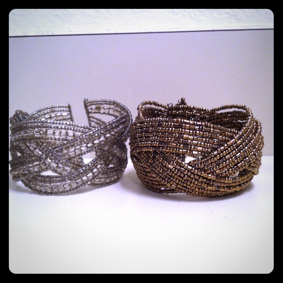 SOLD AS BUNDLE Two blingy cuff Bracelets