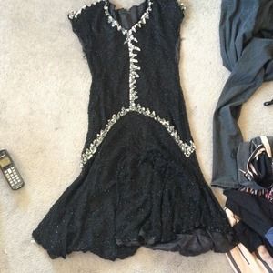 Hand beaded vintage gown