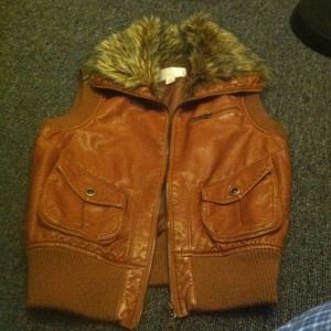 Faux leather vest