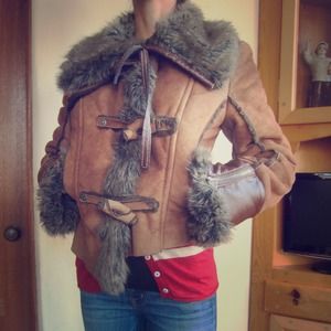 Miss sixty faux fur collar jacket