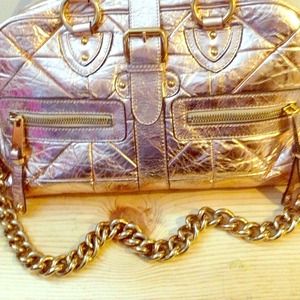 Marc Jacobs gorgeous quilted gold metallic handbag