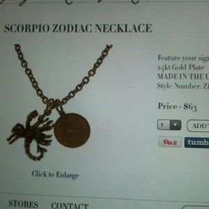 Elizabeth Cole Jewelry - Scorpio Zodiac Necklace Elizabeth Cole Jewelry - Scorpio Zodiac Necklace