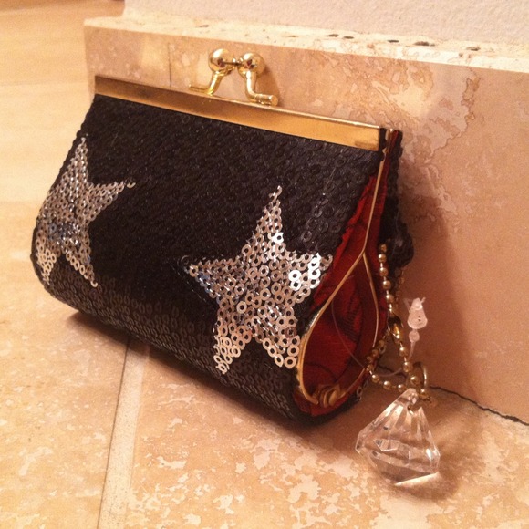 NWOT Sequin Star Mini Clutch
