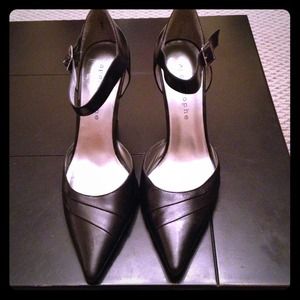 Black strapped heels