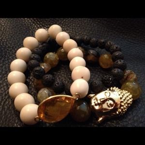 Handmade Stretch Buddha and Gemstone Set