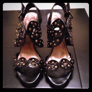 Black shoes with gold studs
