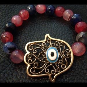 Handmade Stretch Hamsa Bracelet