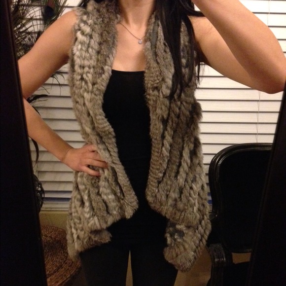 NWT rabbit fur vest. All proceeds go to PETA.