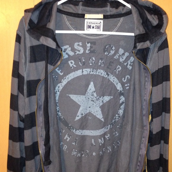 Authentic CONVERSE ONE STAR Zip Hoody Hip Cool NEW - Picture 3 of 4