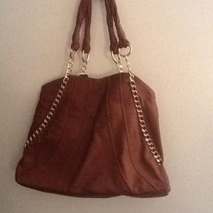 Camel soft leather handbag