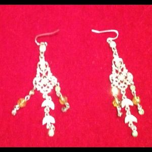 Beautiful lime green jeweled earrings, never worn.