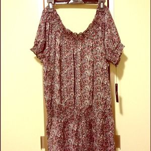 Blue/red/white pattern romper