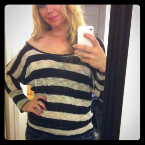 Black and Cream striped sweater