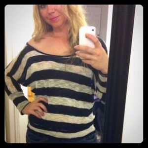 Black and Cream striped sweater