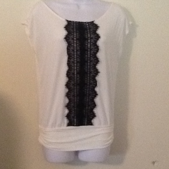 Reserved!! Bundle White shirt with black lace.