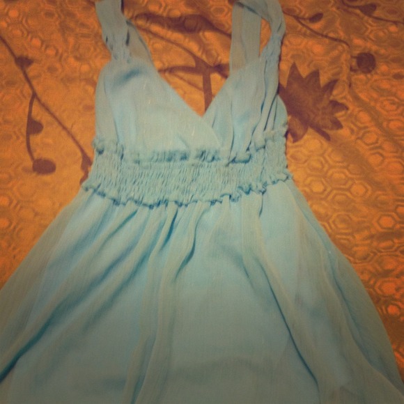 Flowing blue top