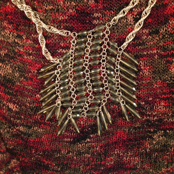 Talbots Necklace Gold-tone Moss Green Glass Beads