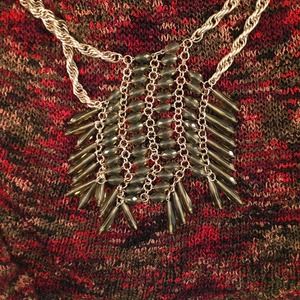 Talbots Necklace Gold-tone Moss Green Glass Beads