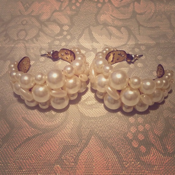 Pearl statement earrings