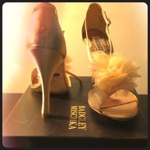 Size 11 badgley mischka open toed heels.
