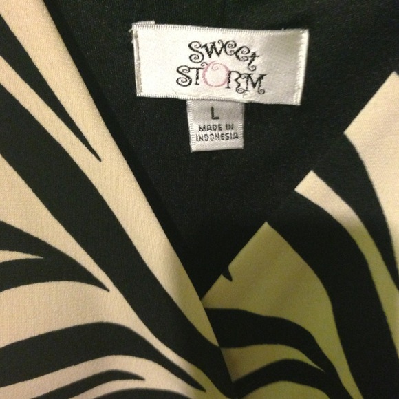Burlington Coat Factory- Cream & black zebra dress - Picture 2 of 3
