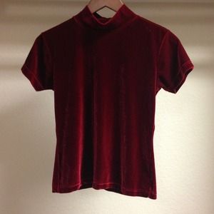 Ruby red velvet top. Stretchy & soft!