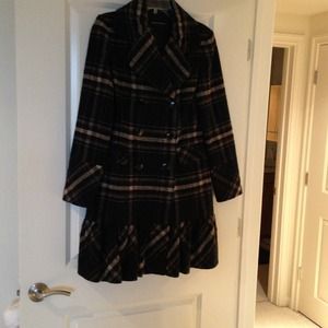 Zara Basic Checker Wool Coat