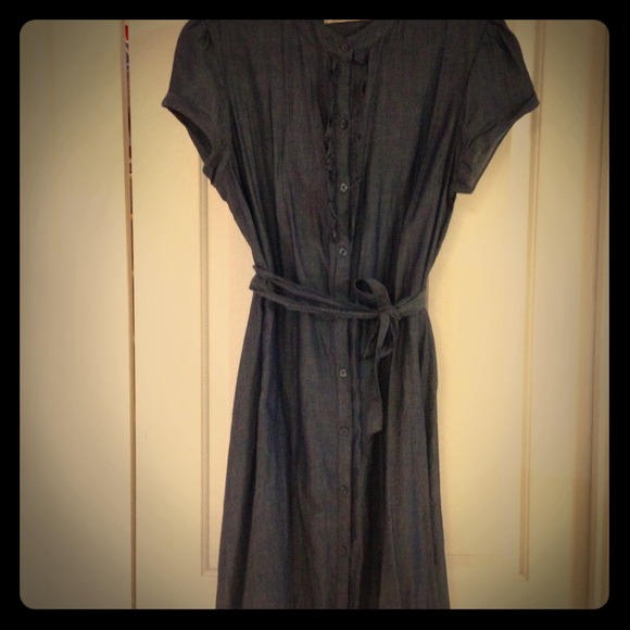 SOLD Cotton denim button down dress.