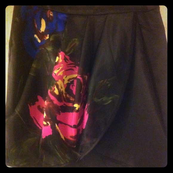 Black satin skirt