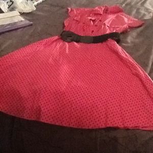 Hot pink and black dress