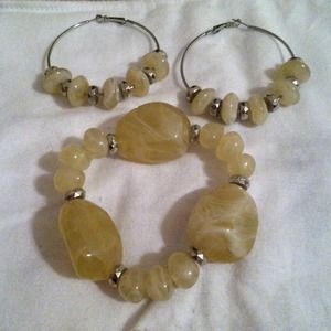 Earrings and bracelet