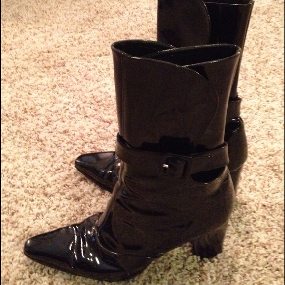 Black Patent Leather Boots