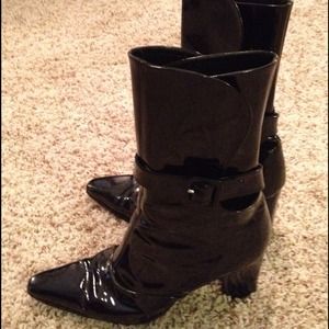 Black Patent Leather Boots