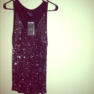 Black Racerback Armani Exchange Top