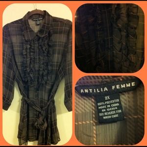 Antilia Femme Blouse. Lightly worn. Sheer size 2x
