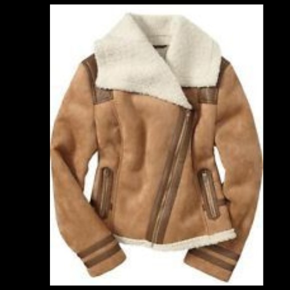 Nwt Old Navy Moto Sherpa lined jacket. Xs