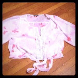 flowy top with butterflies