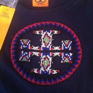 🎀Reserved for @poco 🎀Navy Cotton Tory Burch tee