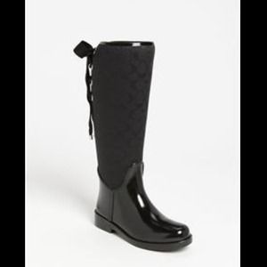 Adorable Coach tie back Rain Boots💦