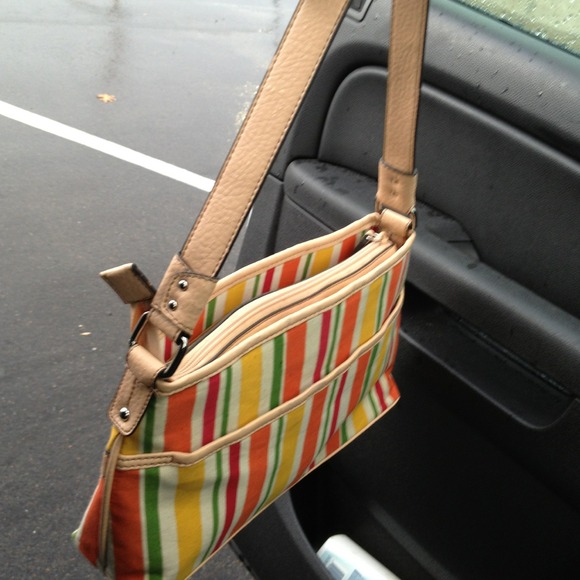 Etienne Aigner Multicolor Striped Fab/Lea Trim bag - Picture 2 of 4