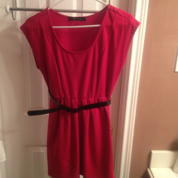 Dresses & Skirts - Red dress with belt.