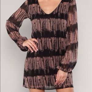 Retro Sheer-Sleeve Dress